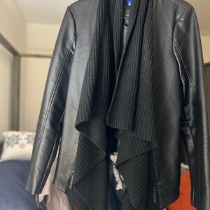 Apt. 9 Leather Jacket Cardigan